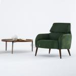 Living Room Upholstery Modern Arm Fabric Leisure Chair With Ottoman