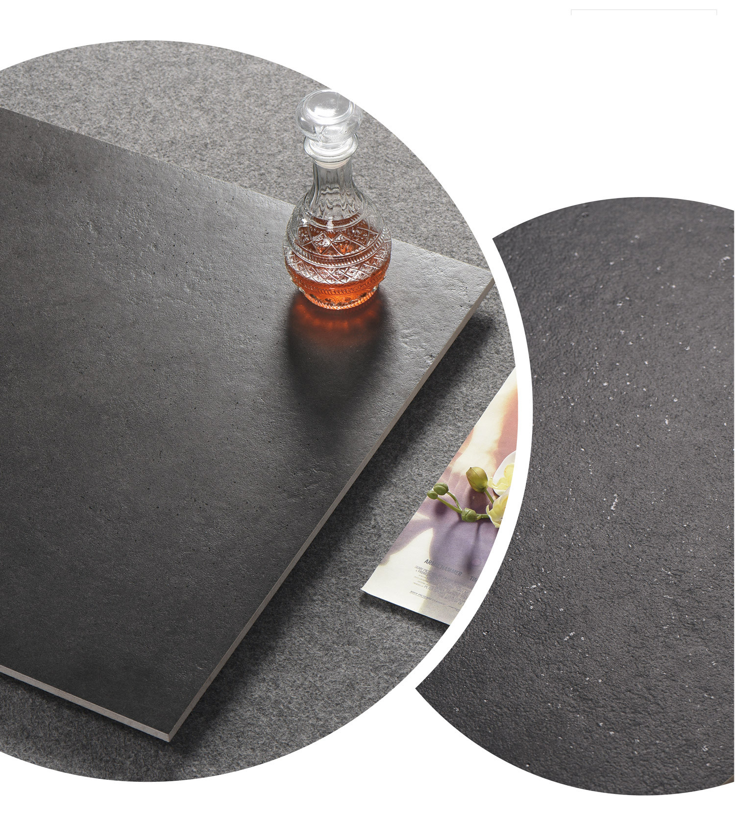 Deep Gray 48"X24" Starry Glaze Floor Decoration Porcelain Tile For Bathroom Antibacterial