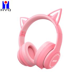 Wholesale Super Bass Stereo Gaming Headset Pinky Bluetooth Game Over Ear Cat With Mic 40mm Drives from china suppliers