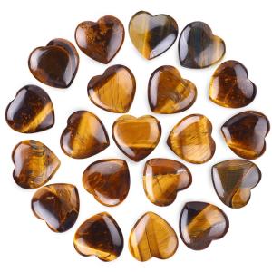 Wholesale Home Decor 0.8 Inch Tigers Eye Heart Shaped Stone Smooth Polish from china suppliers