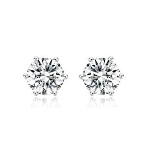 Wholesale Classic Design 18k Lab Grown Diamond Earrings Jewelry Best seller Round shape diamond Earrings from china suppliers
