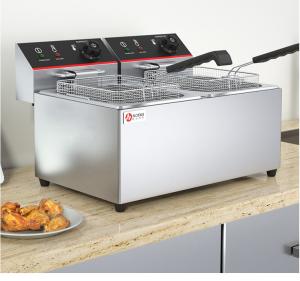 Wholesale Electric 12 Liter Commercial Double Baskets Deep Fryers Machine for Your Food Service from china suppliers