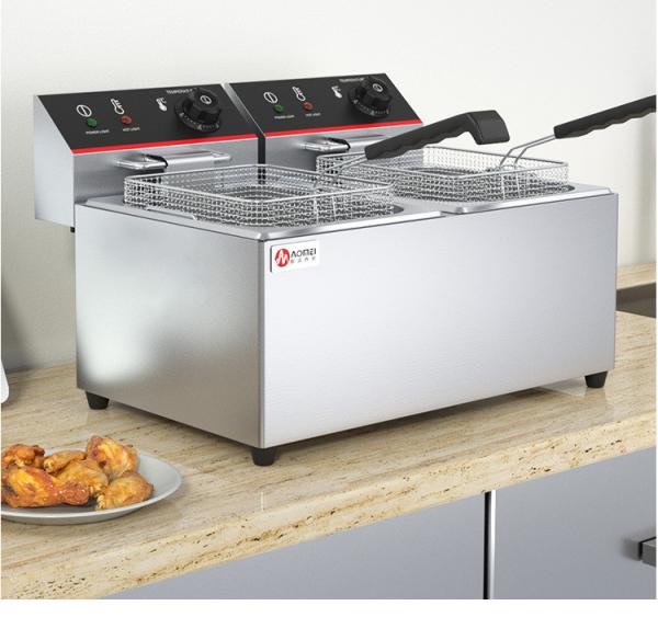Electric 12 Liter Commercial Double Baskets Deep Fryers Machine for Your Food