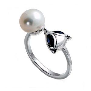 Wholesale Fox Style Retro Vintage Silver Pearl Ring (057559) from china suppliers