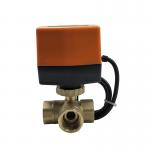 3/4'' Brass Flow Control 3 Way Electric Ball Valve For HVAC Water Treatment