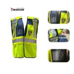 Fluorescent Yellow Customized Logo High Visibility Reflective Vest for Security