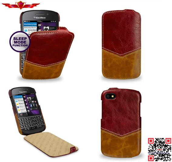 100% Authentic Genuine Flip Leather Cover Case For Blackberry Q10 Multi Color