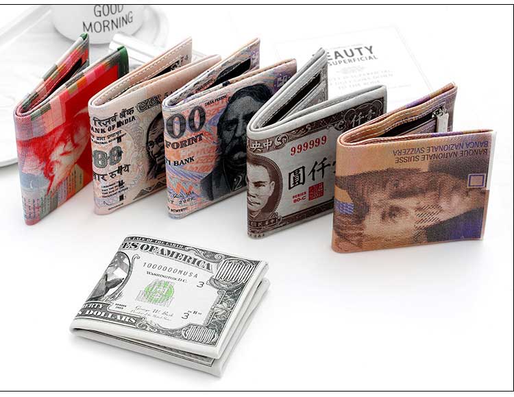 Availiable National Print Wallets For Fashionable Short Men Euro Canada And Zipper