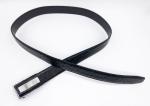 Zinc Alloy Buckle Auto Lock Leather Belts , Black Adjustable Mens Belt