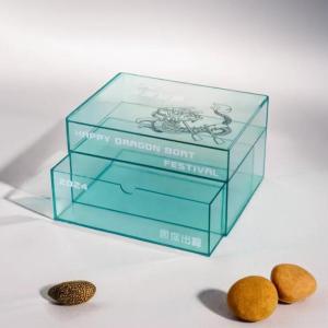 Wholesale Transparent Green Acrylic Organizer Box Plexiglass Jewelry Cosmetic Box With Drawer from china suppliers