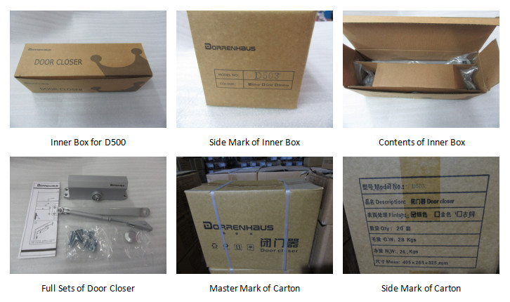 Safety Control Metal Door Closer with Hold Open Arm Easy Open Top Jamb D503T