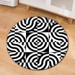 3D Geometric Pattern Round Chair Mat Living Room Sofa Floor Carpet