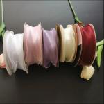 Colorful Organza Ribbon Roll Decorating Gift Warp Glitter Wire Silk Ribbon For