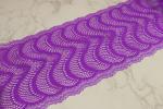 9.05in Stretch Double Galloon Lace , Geometric Purple Lace Trim
