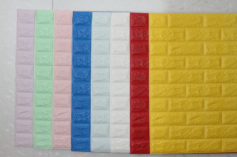 Bright Yellow Modern Style Durable 3d PE Foam Wallpaper Wall Panel for Kid's Room/Kindergarten at Hotel