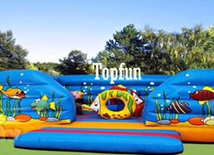 Wholesale Multi-color Ocean World Inflatable Jumping Castle , Kids Nice Outdoor Jumping Games from china suppliers