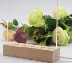 Fast Delivery LED acrylic light up stand With Wooden Base NIght Lamp Decoration