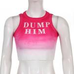 OEM European American Style Gradient Letter Printing Hot Girl Top Women'S Casual