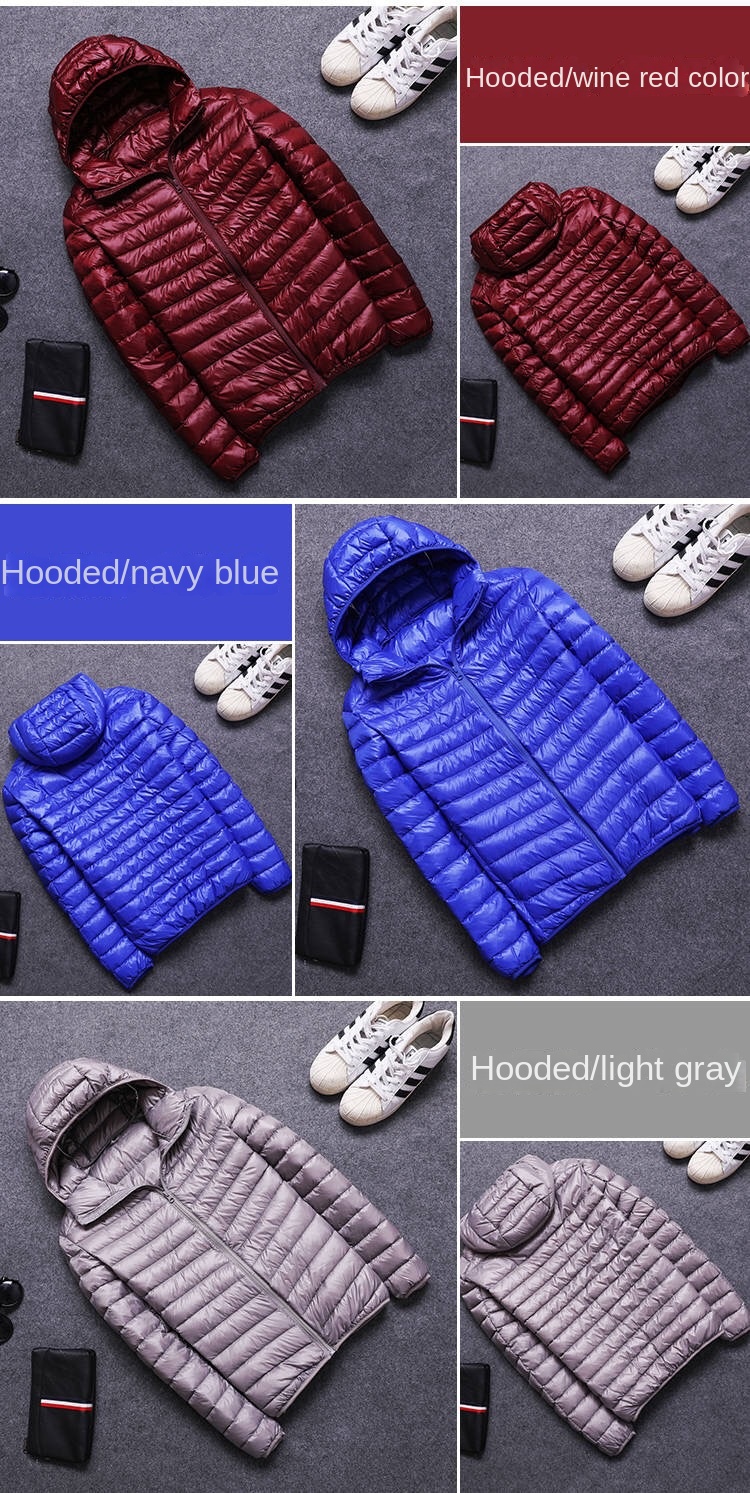 Nylon Hooded Duck Feather Jacket Winter Bubble Puff Filled Down Jackets