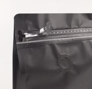 Wholesale 1KG flat bottom black aluminum foil zip-lock bags stand up pouches for air valve coffee from china suppliers