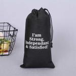 25*49cm Drawstring Non Woven Bag Polypropylene Black 85Gsm