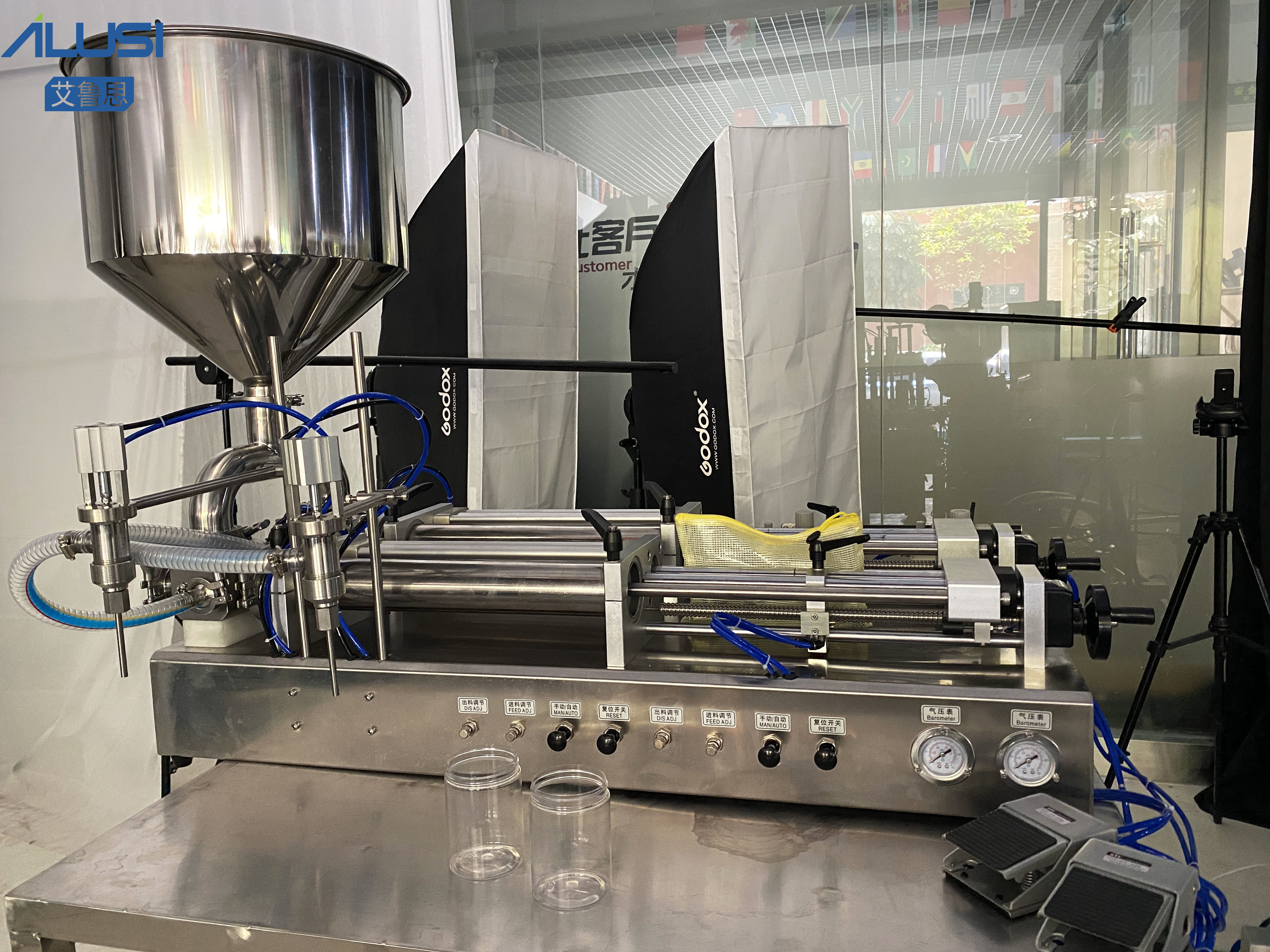 Horizontal Piston Liquid Filling Machine Cosmetic Cream Bottling Large Flow Filling Machine