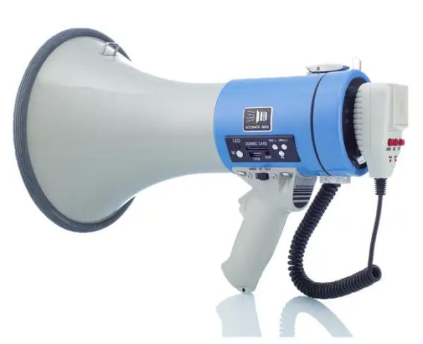 260 Seconds Police Siren With Mic Voice Recording White Cheer Megaphone With