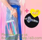 Reflective laser PU leather bag, Iridescent Tote, Fashion Holographic Handbag,