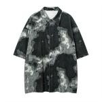 OEM maufactory Short -sleeved shirt boys Ins American lazy wind five -point