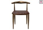 Cafe Wood Grain Metal Kitchen Chairs With Cushions / Armless W47 * D45 * H78 Cm
