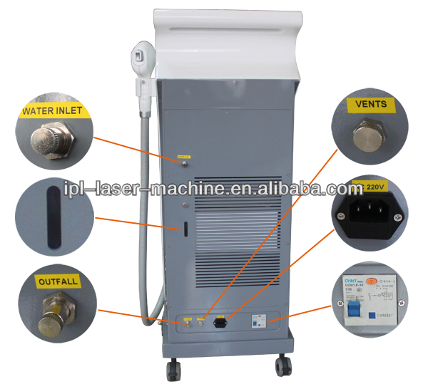 high quality painless diode laser 808nm 10 bars / laser 808nm depilation machine ipl
