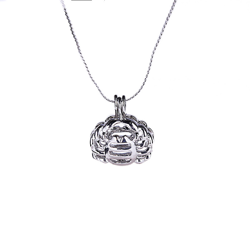 Natural Wish Freshwater Love Pearl Precious 12 Horoscope Zodiac Cage Holder Necklace Pendant Gift Set