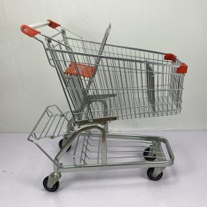Wholesale 125L German Supermarket Grocery Steel Shopping Cart With Metal Beer Rack from china suppliers