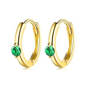 Wholesale 1.6g 1.5x0.3cm Stainless Steel Gold Hoop Earrings Party CZ Real Silver Earrings ODM from china suppliers