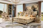 ISO14001 European Style Bedroom Furniture Five Star Hotel Solid Wood Double Bed