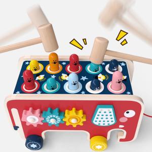 Wholesale 2 Mallets Wooden Hammer Toys Burr Free For Toddler Boys Girls from china suppliers