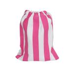 200gsm Suede Woman Printed Beach Towel Pink Striped Beach Towel