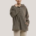 Oversize Women Hoodies Solid Color Relaxed Hoodie Custom Logo Fashionable Ladies