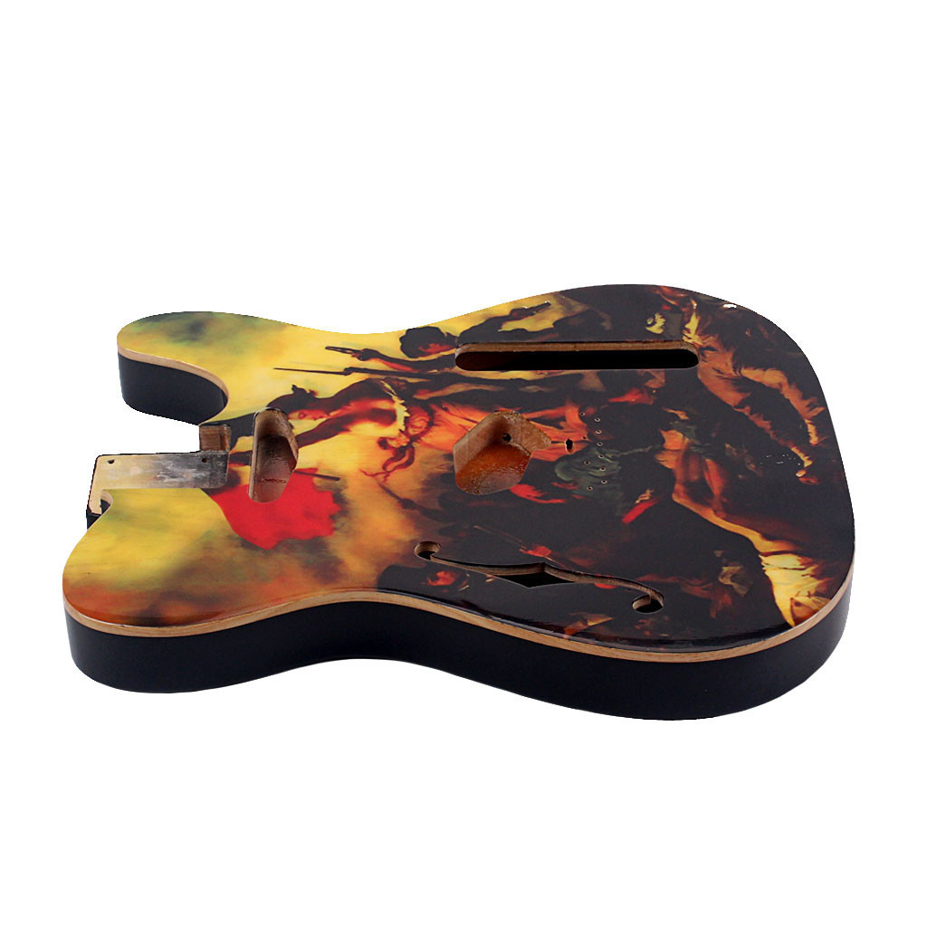 Polished Alder Ash Wood Guitar Body For TL Electric Guitar With French Revolution Pattern