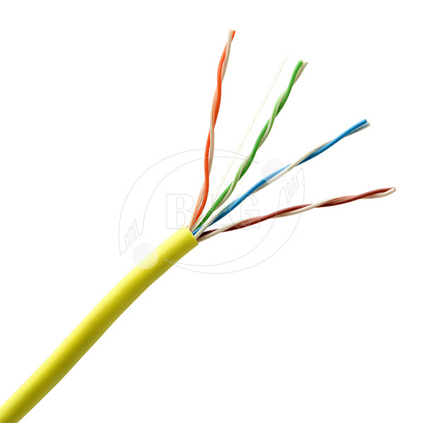 Long White Cat5e Ethernet Cable / Solid 4 Pairs Copper Internet Cable Wire