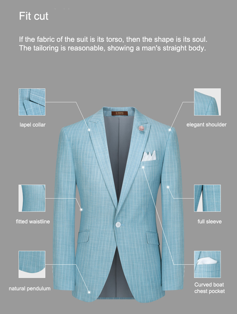 V-neck Plus Size 3 Piece Wool/Polyester Formal Business Suits for Men's Wedding Party