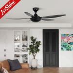 54 Inch Dc Motor Black Plastic Ceiling Fan With 6 Speeds Remote Control