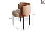 Double Layer Back Upholstered Arm metal Chair For Coffee Shop