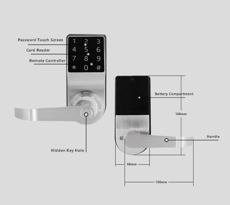 Remote Door Code Door Lock Touch Screen Panel Design For Digital Apartment