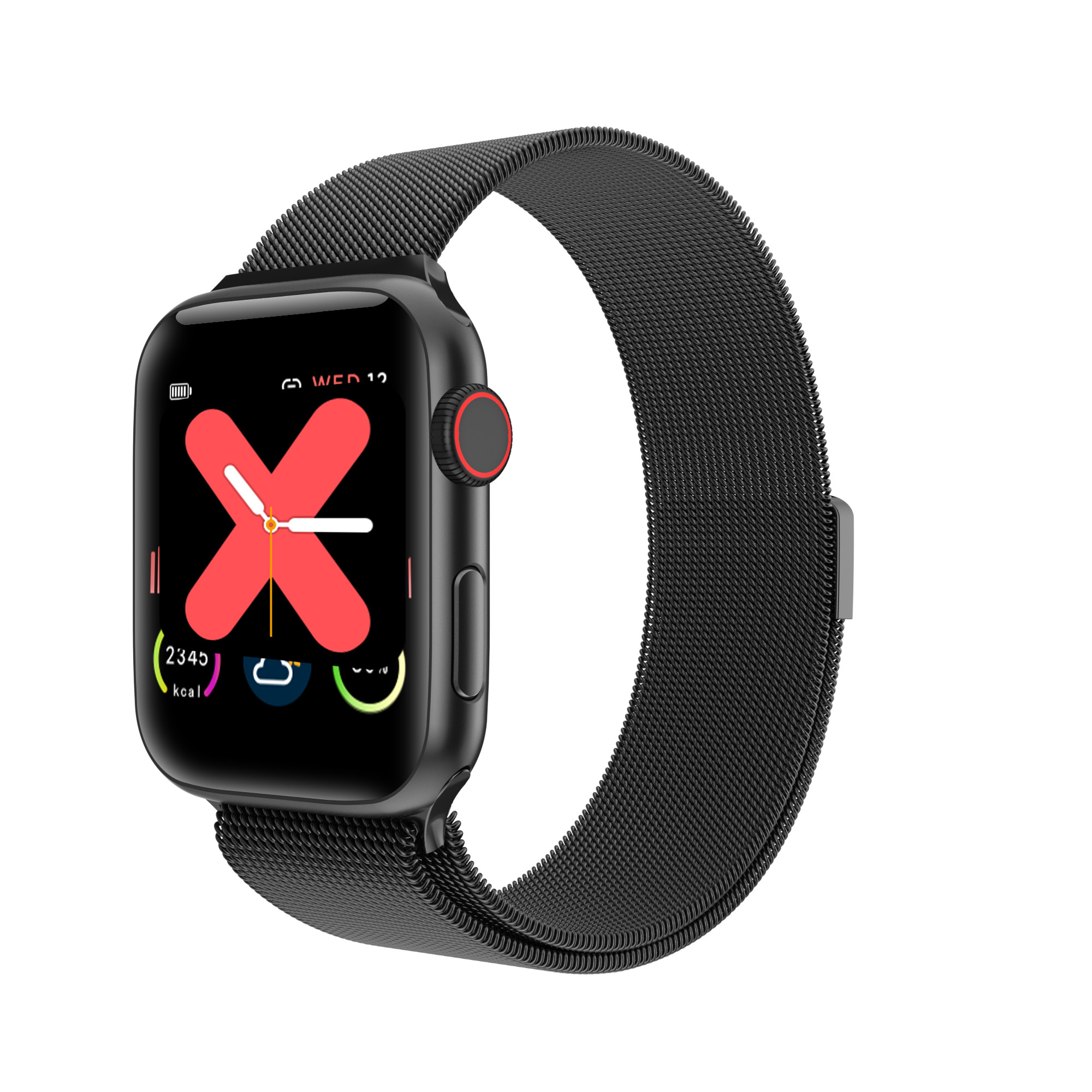 Metal Band Men Blood Pressure Tracker Watch , Full Touch Ip67 Waterproof Smart Watch