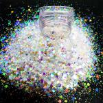 Christmas Decoration Supplies White Iridescent Glitter for Epoxy Floor Hexagon