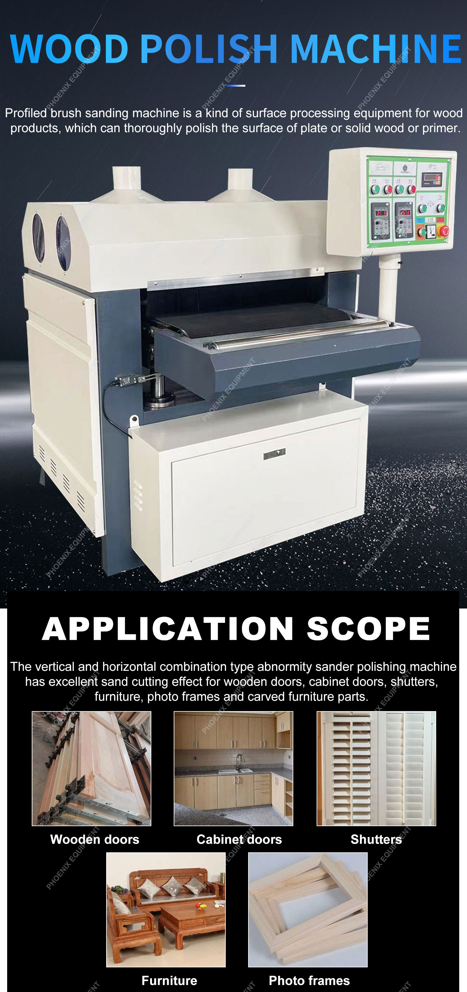 5.5kW Power Woodworking 1000mm Automatic Wide Belt Wood Brush Sander Machine for Floor
