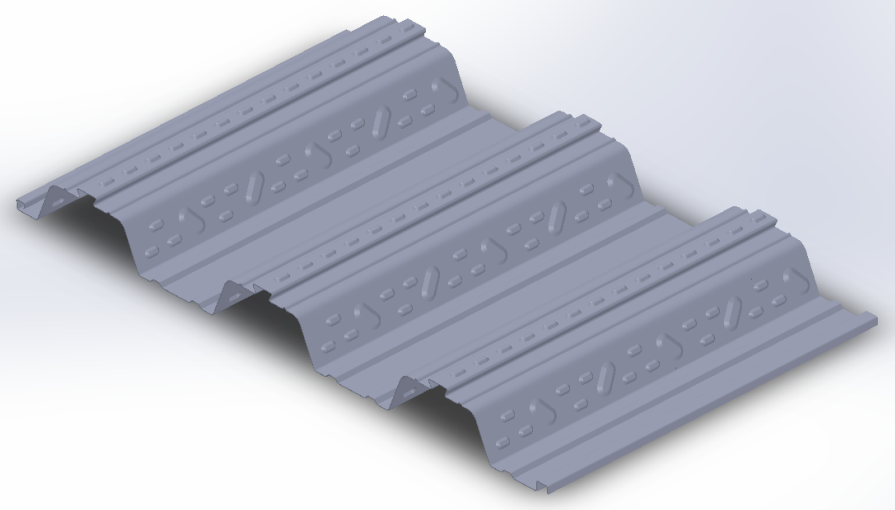 3D shows metal decking profile