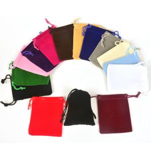 Wholesale Jewelry Plain Velvet Drawstring Bag For Necklace Bracelet Earrings Packing from china suppliers