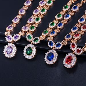Wholesale CZ Pendant Necklace for Women Necklace Bracele Earring Ring Jewelry Wedding Jewelry Sets For Brides from china suppliers